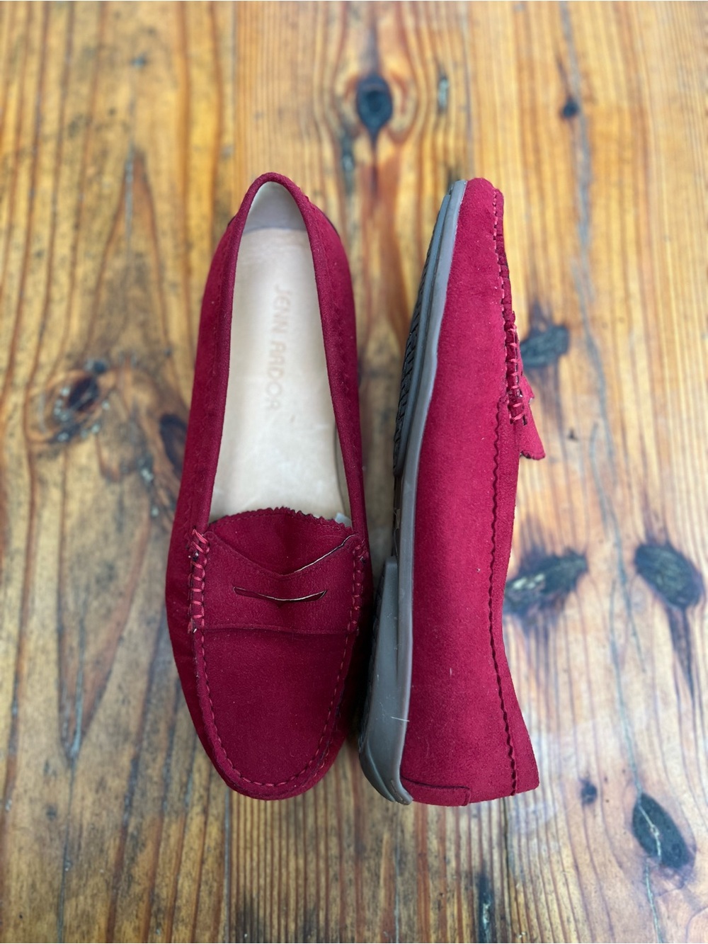 JENN ARDOR Suede Red Flats Penny Loafer Women’s 39  9